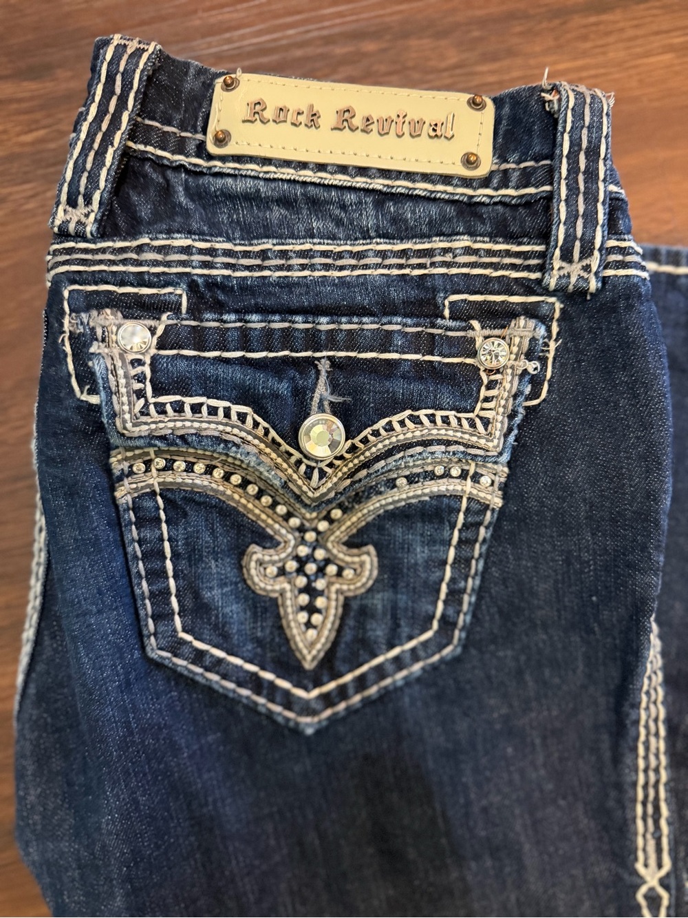 Rock Revival Women's Dark Indigo Embellished Bootcut Jeans